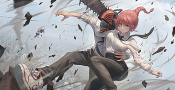 Denji & Makima, Denji (Chainsaw Man), Makima (Chainsaw Man), Anime, Chainsaw Man HD wallpaper