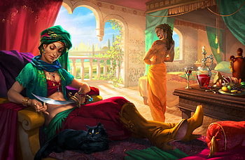 Sultana, digital, sultan, fantasy, art, , beautiful, funny, female HD wallpaper