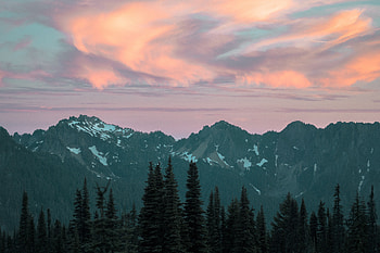 Nature, Trees, Sky, Mountains, Clouds, Vertex, Tops HD wallpaper