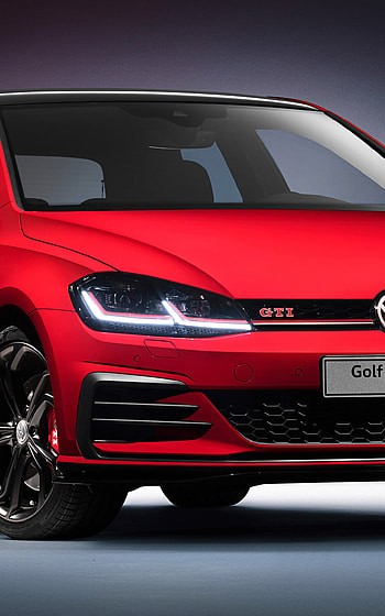 Volkswagen Golf GTI TCR Concept, Red compact car HD phone wallpaper