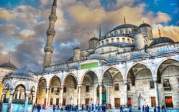 Visitors around Sultan Ahmed Mosque, , World, Istanbul HD wallpaper