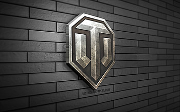 World of Tanks 3D logo, , WoT, gray brickwall, creative, online games, World of Tanks logo, 3D art, WoT logo, World of Tanks, WoT 3D logo HD wallpaper