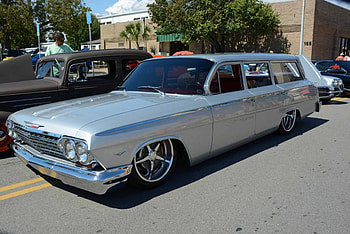 62 Bel Air Station Wagon, Chevy, Silver, Classic, GM HD wallpaper