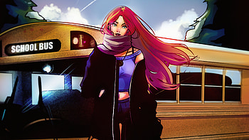 Starfire Goes To High School , starfire, superheroes, artist, artwork, digital-art, artstation HD wallpaper