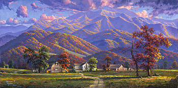 Gatlinburg Memories, pictura, abraham hunter, art, painting, mountain HD wallpaper