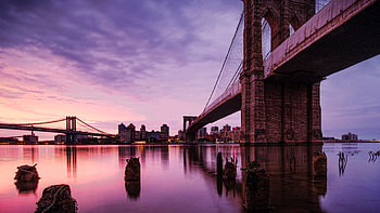 Brooklyn Bridge, , City view, New York HD wallpaper