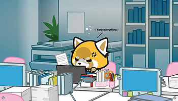 Aggretsuko, Computer , High-resolution visuals, Captivating art HD wallpaper
