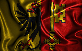 Geneva flag, , silk wavy flags, swiss cantons, Flag of Geneva, fabric flags, Day of Geneva, 3D art, Geneva, Europe, Cantons of Switzerland, Geneva 3D flag, Switzerland HD wallpaper