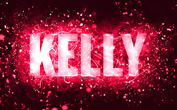 Happy Birtay Kelly, , pink neon lights, Kelly name, creative, Kelly Happy Birtay, Kelly Birtay, popular american female names, with Kelly name, Kelly HD wallpaper