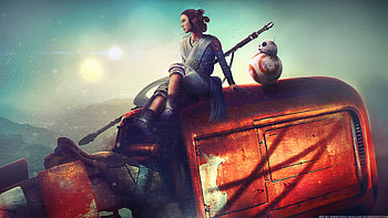 BB8 And Rey Star Wars Artwork, bb-8, star-wars, artwork, artist, digital-art, deviantart HD wallpaper