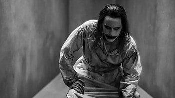 Jared Leto Joker In Box , joker, supervillain, jared-leto, artist, artwork, digital-art, monochrome, black-and-white HD wallpaper