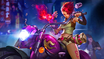 Cyberpunk Rider, sci-fi, magic, fantasy, motorcycle, women, cyberpunk HD wallpaper