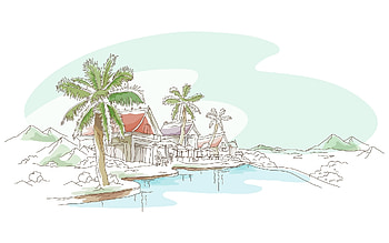 Beach, Palms HD wallpaper