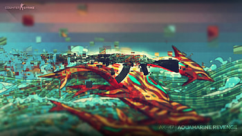 - cs: go, ak-47, gun, aquamarine revenge, skin HD wallpaper