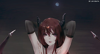 Anime, Original, Horns, Red Hair HD wallpaper
