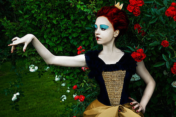 Far_better_to_be_feared, lady, white, model, red, flowers, dress HD wallpaper