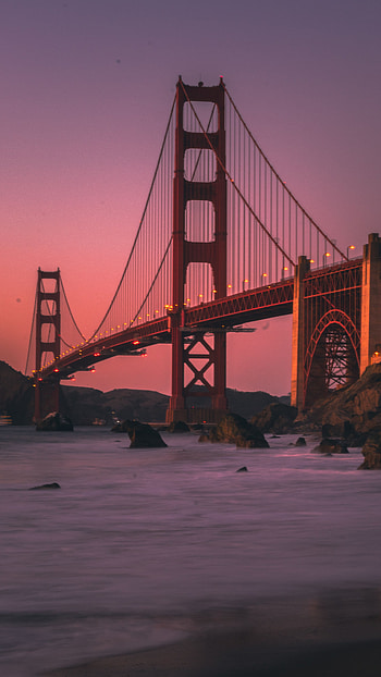 Architecture, Twilight, Miscellanea, Miscellaneous, Dusk, Bridge, Construction, Design, Backlight, Illumination HD phone wallpaper