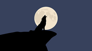 Wolf night, Minimal , Active HD wallpaper