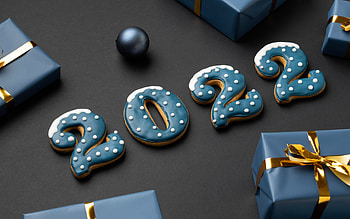 Happy New Year!, christmas, blue, craciun, cookie, 2022, card, new year HD wallpaper