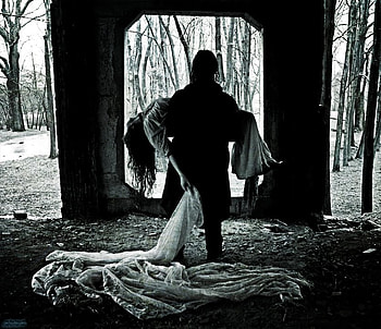 To die together, white, black, man, woman, die, fantasy, abstract, forest, together HD wallpaper
