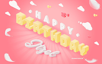 Happy Birtay Itzel, 3d Art, Birtay 3d Background, Itzel, Pink Background, Happy Itzel birtay, 3d Letters, Itzel Birtay, Creative Birtay Background HD wallpaper