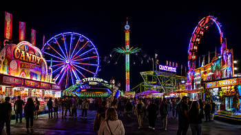 Neon Fairground Nights —, Carnival, Ferris Wheel HD wallpaper