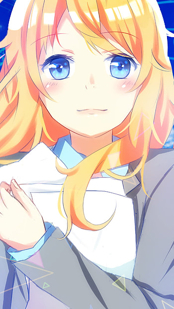 blue eyes, long hair, blush, Kaori Miyazono, Anime, Your Lie in April HD phone wallpaper