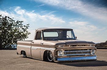 1965-Chevrolet-C10, Truck, Lowered, Bowtie, Classic HD wallpaper