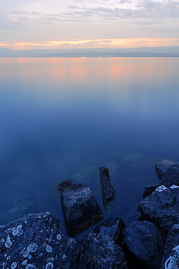 Landscape, Nature, Water, Stones, Horizon, Lake HD phone wallpaper