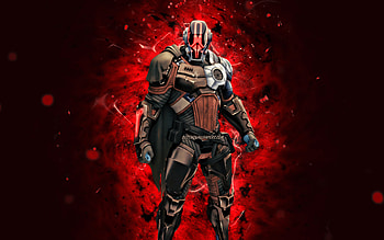 The Foundation, , red neon lights, Fortnite Battle Royale, Fortnite characters, The Foundation Skin, Fortnite, The Foundation Fortnite HD wallpaper