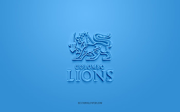 Colombo Lions, creative 3D logo, blue background, EFLI, Indian American football club, Elite Football League of India, Colombo, Sri Lanka, American football, Colombo Lions 3d logo HD wallpaper