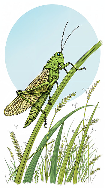 Pocket Meadow: Emerald Grasshopper HD phone wallpaper