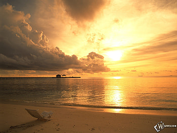 Landscape, Water, Sunset, Sky, Sea, Clouds HD wallpaper