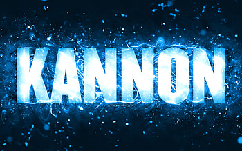 Happy Birtay Kannon, , blue neon lights, Kannon name, creative, Kannon Happy Birtay, Kannon Birtay, popular american male names, with Kannon name, Kannon HD wallpaper