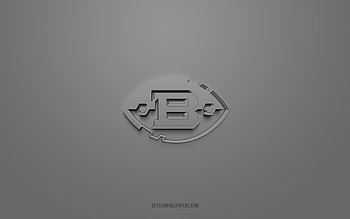Birmingham Iron, creative 3D logo, gray background, AAF, 3d emblem, Alliance of American Football, American football club, USA, 3d art, American football, Birmingham Iron 3d logo HD wallpaper