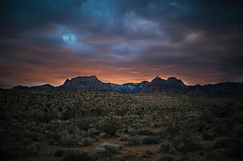 Nature, Sunset, Sky, Mountains, Bush, Rocks, Vertex, Tops HD wallpaper