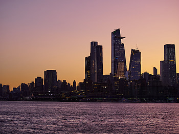 Cities, Sea, Architecture, City, Skyscrapers, Evening HD wallpaper