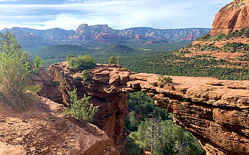 Devil’s Bridge, Sedona, Arizona, clouds, landscape, sky, rocks, mountains, usa HD wallpaper