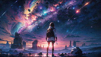 Aurora S Embrace A Borealis Beauty In Anime, anime-girl, anime, artist, artwork, digital-art, deviantart HD wallpaper