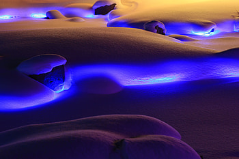 Winter, Nature, Snow, Lights, Neon, Drifts HD wallpaper