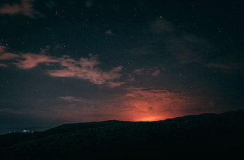 Night, Nature, Horizon, Starry Sky HD wallpaper