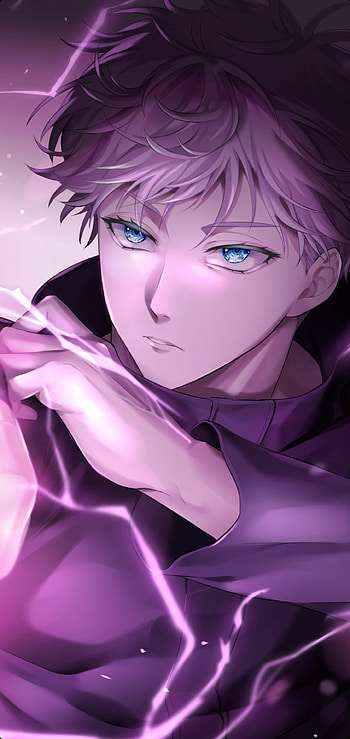 jujutsu kaisen( Gojo), senior, beautiful, sorcerer, Anime, teacher, jujutsu-kaisen, purple, gojo, itadori, sensai HD phone wallpaper