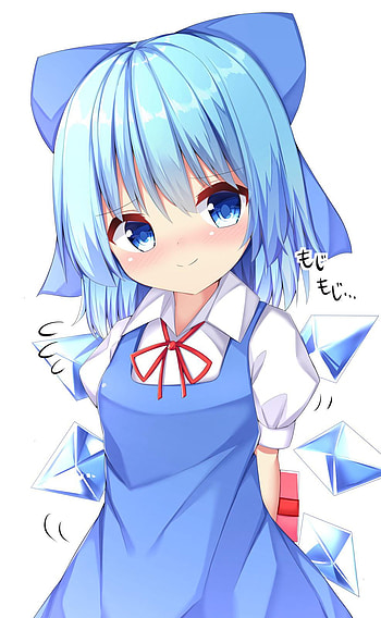 Cirno bg, facial expression, anime HD phone wallpaper