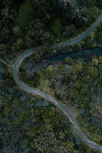 Nature, Rivers, Trees, View From Above, Road HD phone wallpaper