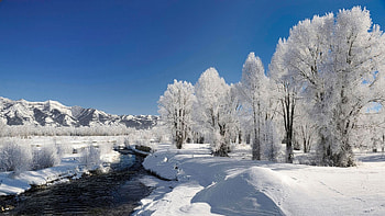 Landscape, Winter, Rivers HD wallpaper