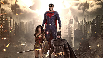 The Trinity, batman, wonder-woman, superman, superheroes, artist, artwork, digital-art, artstation HD wallpaper