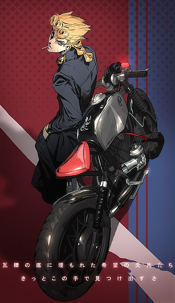 Giorno and motorcycle, -JJBA, -Giorno HD phone wallpaper