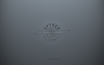 Spyker logo, gray creative background, Spyker emblem, gray paper texture, Spyker, gray background, Spyker 3d logo HD wallpaper