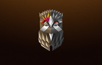 Owl Facets Colorful Digital Art , owl, facet, abstract, birds, digital-art, deviantart HD wallpaper