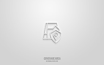 Coverage area 3d icon, white background, 3d symbols, Coverage area, hotel icons, 3d icons, Coverage area sign, hotel 3d icons HD wallpaper